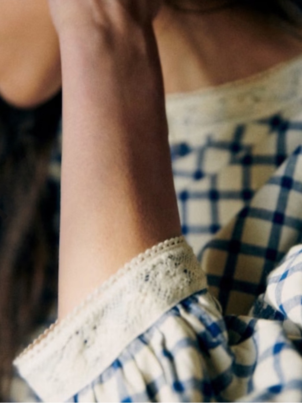 Sezane Thalyna Blouse Blue Floral Embroidery - Picture 4 of 9